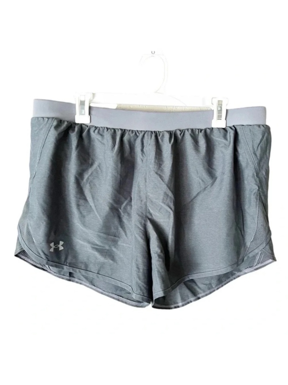 Under Armor Shorts Women's XL Fly-By 2.0 Gray Sporty Running Athleisure Lined